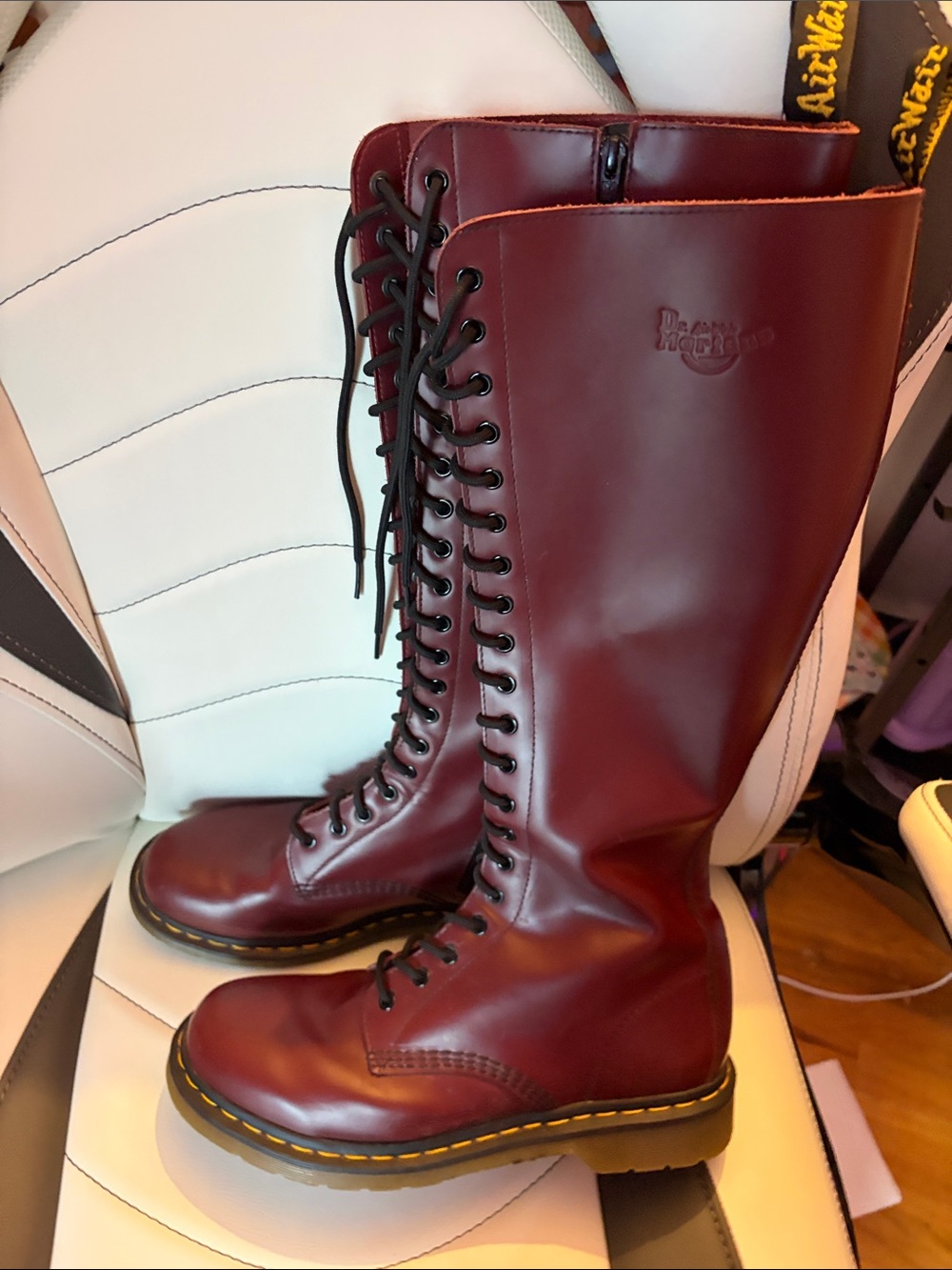 Dr. Martens women’s Tall Boots — Burgundy